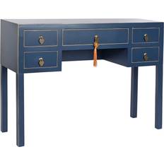 Or Bureaux d'écriture Dkd Home Decor Bleu Doré Métal Pin Bois MDF 110 x 35 x 78 cm Bureau d'écriture