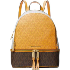 Michael kors rhea Michael Kors Rhea Medium Color-Block Logo Backpack - Golden Rod Multi