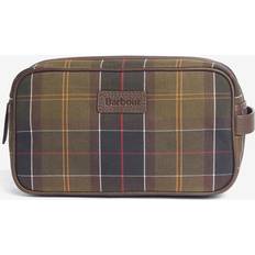 Barbour Toiletry Bags & Cosmetic Bags Barbour Tartan Leather Wash Bag Tartan One Size