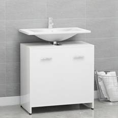 60.0 cm Wall Bathroom Cabinets vidaXL High Gloss White Bathroom Cabinet 60 x 33 x 61 cm