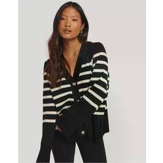 Object Dam Överdelar Object Collectors Item L/S Cardigan Noos Kofta med knappar Black Sandshell