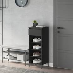vidaXL Skoreol 40 x 36 x 105 cm Konstrueret Træ Sort Skostativ