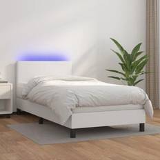 Hard Continentaal Bedden vidaXL Boxspring met Matras en LED Kunstleer 80x200 cm