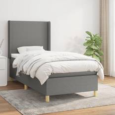 Senge & Madrasser vidaXL madras 90x190 stof mørkegrå Kontinentalseng
