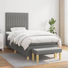 vidaXL madras 90x190 stof mørkegrå Kontinentalseng