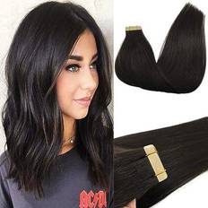 Clip-On Extensions Goo Goo Clip In Human Hair Extension 20 inch #1B Natural Black 20-pack