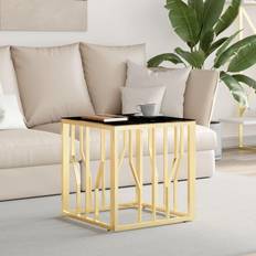 Glass Coffee Tables vidaXL Gold 50 x 50 x 50 cm Coffee Table