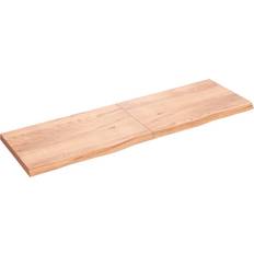 vidaXL Ljusbrun 200 x 60 cm Behandlad Massiv Ek Vägghylla