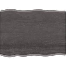 Gris Encimeras vidaXL Tablero Mesa Madera Tratada Borde Vivo Marrón 80x60x4 cm Encimera