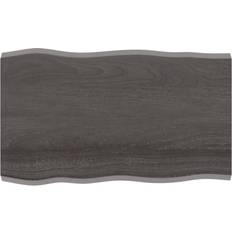 Gris Encimeras vidaXL Tablero Mesa Madera Tratada Borde Vivo Marrón 100x60x4 cm Encimera