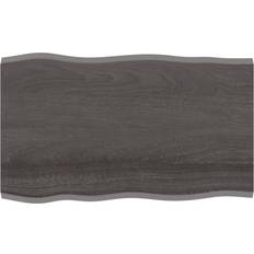 Gris Encimeras vidaXL Tablero Mesa Madera Tratada Roble Borde Vivo Marrón 100x60x2 cm Encimera