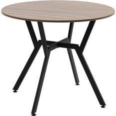 Round - Wood Dining Tables Homcom Industrial Round Brown Dining Table 90cm