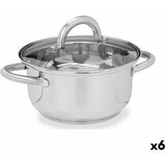 Acier Inoxydable Couvercles Kinvara Unités de Casserole Avec en Verre Argenté Acier Inoxydable 27 x 10 x 19.5 cm Couvercle