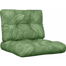 Coussins de chaise vidaXL Coussins Palette 2 pcs Motif de Feuilles Tissu Leaf Design Coussin de chaise Vert