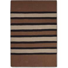 Lexington Couvertures Lexington Plaid Striped Knitted Cotton 130x170 cm Brown-beige-dark gray Couverture Marron (170x130cm)