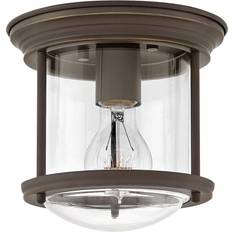 Vidrio Apliques de Pared Elstead Lighting Hadrian 1-Light Flush Mount E27 IP44 196 mm Dimmbar QN-HADRIAN-MINI-F-OZ-CLEAR Aplique de Pared