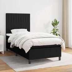 Senge & Madrasser vidaXL Kontinentalseng Med Madras 90x190 cm Stof Sort Rammeseng