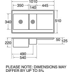 Kitchen Sinks CDA KC7 Gloss White 1.5