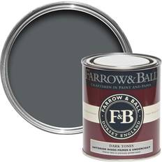 Farrow & Ball Wood Primer Undercoat Dark Tones 750ml Metal Paint, Wood Paint Grey 0.75L