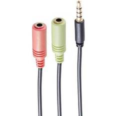Shiverpeaks Headset Y-Adapter TRRS Stecker 3,5mm CTIA 0,25m