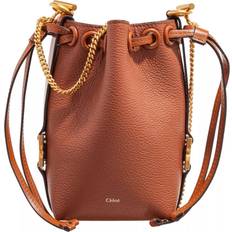 Chloé Handväskor Chloé Brown Micro Marcie Bucket Bag 25M Tan UNI