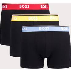 HUGO BOSS Sous-vêtements pour hommes HUGO BOSS 3-Pack Power Contrast Waistband Boxer Trunks, Black w/ red/yellow/blue