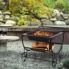 Brennholzkörbe Costway Brennholzregal Metall mit Feuerstelle
