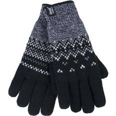 Nylon Mittens Heat Holders WoMens Nordic Fleece Lined Thermal Gloves Black