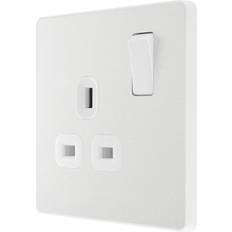 BG Evolve Pearlescent White 13A Single Socket