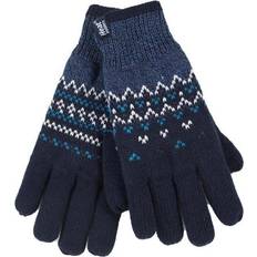 Blue - Women Mittens Heat Holders WoMens Nordic Fleece Lined Thermal Gloves Navy