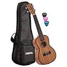 Cascha Konsert Ukulele Set barn & vuxna I Ukulele startkit 3 färgade plektrum väska konsertväska I Concert ukulele premium mahogny I Small Hawaiian gitarr för nybörjare och avancerad