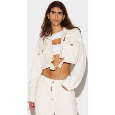 DSquared2 Dame Overtøj DSquared2 Cropped Håndklædejakke - Hvid