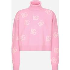 Dolce & Gabbana Cropped cashmere sweater with DG logo inlay