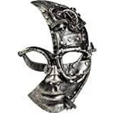 Silber Halb abdeckende Masken Boland Steampunk-Halbmaske Roboter-Maske schwarzsilber