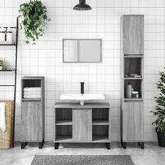 vidaXL Badschrank Grau Sonoma 80 x 33 x 60 cm