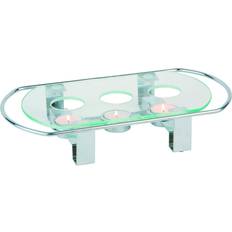 Madvarmer 3 Flammer 340 x 180 x 60 mm Stel Af Metal Forkromet Glasplade Med 3 Huller 1 stk