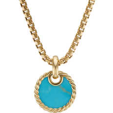 David Yurman Charms & Pendants David Yurman Elements Disc Pendant - Gold/Turquoise