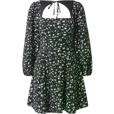 Missguided Tie Back Floral Mini Dress - Black