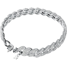 Michael kors bracelet Michael Kors Precious Metal-Plated Pavé Curb Link Bracelet - Silver