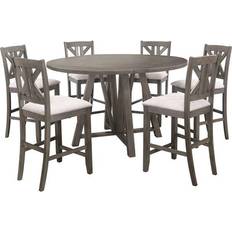 MDF - Round Dining Sets Coaster Athens Dining Set 60x60" 7