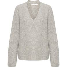 Gestuz Tröja AlphaGZ V-pullover Grå