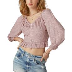 Lucky Brand Button Front Top - Pink Multi