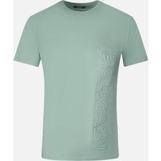 Balmain Man T-shirts Balmain brand embossed logo green t-shirt