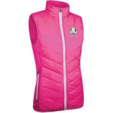 Sunderland Ladies Zip Front Padded Stretch Panel Performance Golf Gilet Solar Pink/White