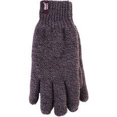 Heat Holders Mens Fleece Lined Warm Gloves For Winter Burgundy