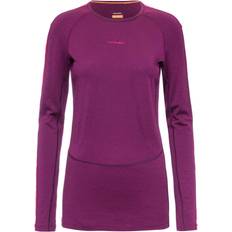 Herre - Lilla Toppe svedundertøj Icebreaker Women's Zoneknit 200 Long Sleeve Crewe Nightshade/Electron Pink/Cb