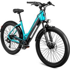 Blue E-City Bikes Schwinn Coston CE Adult Electric Hybrid Bike