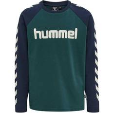 Verde Camisetas Hummel Boys T-shirt L/S - Deep Teal (213853-6470)