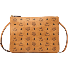 MCM Crossbody Pouch In Visetos Original Medium - Cognac