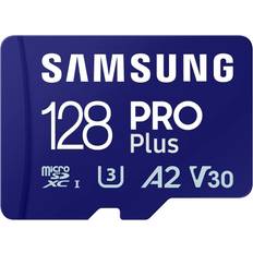 Tarjetas de memoria Samsung Pro Plus microSDXC Class 10 UHS-I U3 V30 A2 180/130MB/s 128GB +SD Adapter